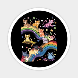 Cat Rainbow Dreamcatcher Magnet